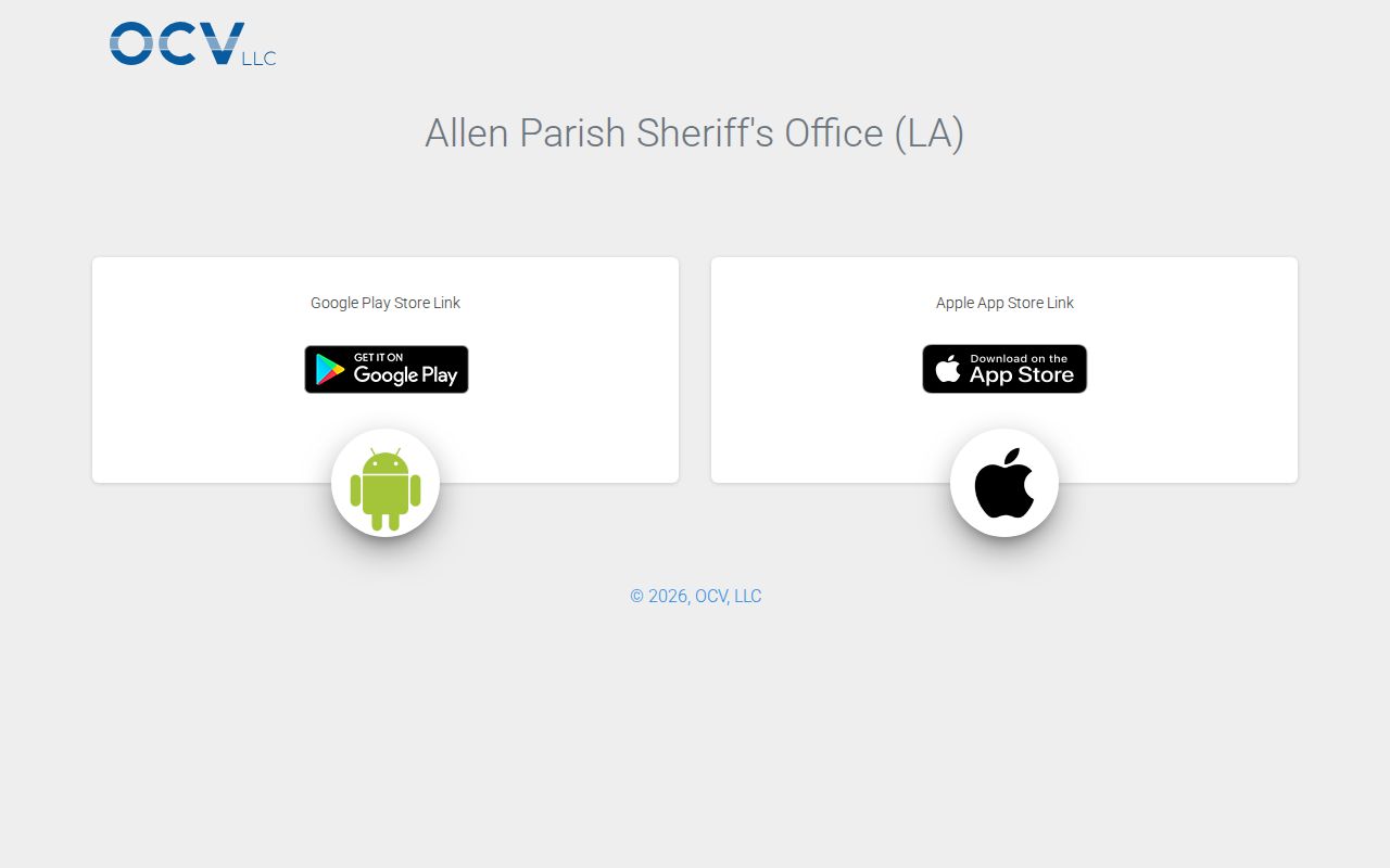 Official Allen Parish Sheriff mobile app landing page